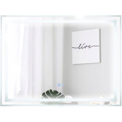 COSTWAY Lustro łazienkowe LED z oświetleniem 80 x 60 cm Lustro prostokątne COSTWAY Lustro łazienkowe LED z oświetleniem 80 x 60 cm Lustro prostokątne