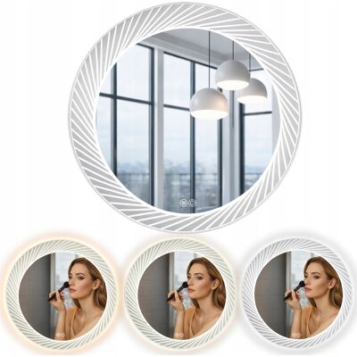 Hydrosan LUSTRO ŁAZIENKOWE PODŚWIETLANE LED OKRĄGŁE AURORA 80 CM 3 BARWY ANTY-PARA Hydrosan LUSTRO ŁAZIENKOWE PODŚWIETLANE LED OKRĄGŁE AURORA 80 CM 3 BARWY ANTY-PARA