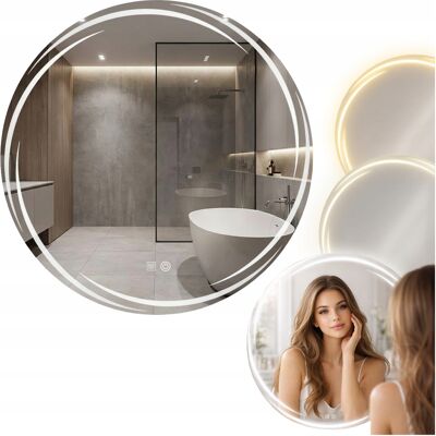 Hydrosan LUSTRO ŁAZIENKOWE PODŚWIETLANE LED OKRĄGŁE DIANA 70 CM 3 BARWY ANTY-PARA Hydrosan LUSTRO ŁAZIENKOWE PODŚWIETLANE LED OKRĄGŁE DIANA 70 CM 3 BARWY ANTY-PARA