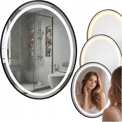 Hydrosan LUSTRO ŁAZIENKOWE PODŚWIETLANE LED OWALNE ŚCIENNE EMILIA 60X80 CM 3 BARWY Hydrosan LUSTRO ŁAZIENKOWE PODŚWIETLANE LED OWALNE ŚCIENNE EMILIA 60X80 CM 3 BARWY