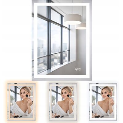 Hydrosan LUSTRO ŁAZIENKOWE PODŚWIETLANE LED PROSTOKĄTNE BELLA 60X80 3BARWY ANTY-PARA Hydrosan LUSTRO ŁAZIENKOWE PODŚWIETLANE LED PROSTOKĄTNE BELLA 60X80 3BARWY ANTY-PARA