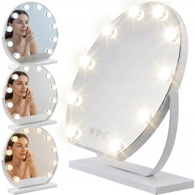 Hydrosan LUSTRO LED OKRĄGŁE 50 CM DO MAKIJAŻU TOALETKI PODŚWIETLANE BIAŁE METALOWE Hydrosan LUSTRO LED OKRĄGŁE 50 CM DO MAKIJAŻU TOALETKI PODŚWIETLANE BIAŁE METALOWE
