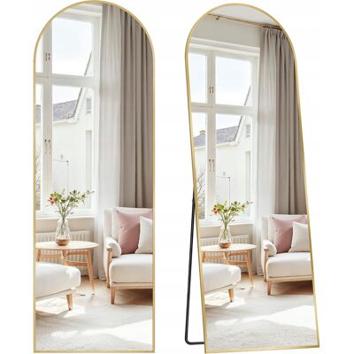 songmics Lustro Na Całe Ciało 160x50 Stojące Ścienne Hartowane Złota Rama songmics Lustro Na Całe Ciało 160x50 Stojące Ścienne Hartowane Złota Rama