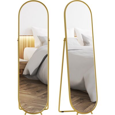 Homcom Lustro Pełnowymiarowe 180 X 50 Cm, Lustro Ścienne Z Podpórką, Metalowa Rama, Złote Homcom Lustro Pełnowymiarowe 180 X 50 Cm, Lustro Ścienne Z Podpórką, Metalowa Rama, Złote