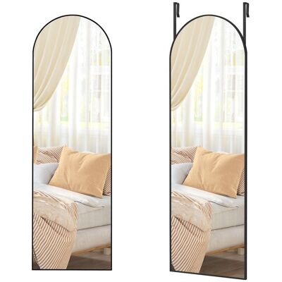 SONGMICS Lustro do całości 120x40cm Zakrzywione Czarny - Lustro do całości SONGMICS Lustro do całości 120x40cm Zakrzywione Czarny - Lustro do całości