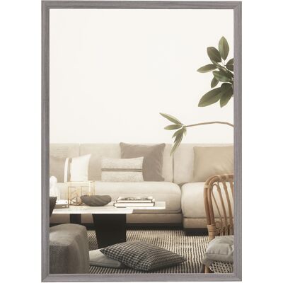Lustro ścienne HOMCOM 50x70 cm, prostokątne, do sypialni i łazienki, szare Lustro ścienne HOMCOM 50x70 cm, prostokątne, do sypialni i łazienki, szare