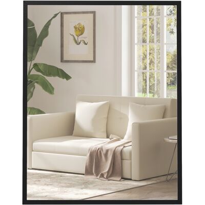 Lustro ścienne HOMCOM 70x90 cm, prostokątne, do sypialni i łazienki, czarne Lustro ścienne HOMCOM 70x90 cm, prostokątne, do sypialni i łazienki, czarne