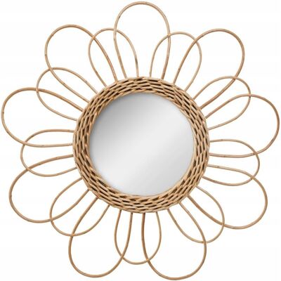 Atmosphera Lustro W Wiklinowej Ramie 38 Cm Kwiat Boho Ozdobne Atmosphera Lustro W Wiklinowej Ramie 38 Cm Kwiat Boho Ozdobne