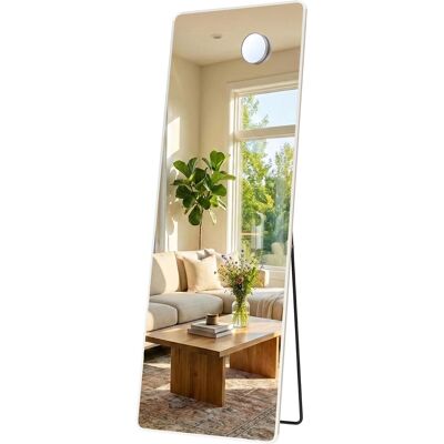 Songmics Lustro Stojące 160x50cm Białe Z Lupą Aluminiowe Songmics Lustro Stojące 160x50cm Białe Z Lupą Aluminiowe