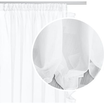 Firana z falbanką 140x250 cm Ruffy biała Spod Igły i Nitki Firana z falbanką 140x250 cm Ruffy biała Spod Igły i Nitki