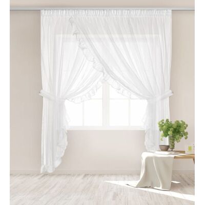 Firana z falbankami 400x250 cm Bright biała Spod Igły i Nitki Firana z falbankami 400x250 cm Bright biała Spod Igły i Nitki