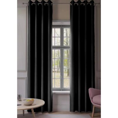 Cotton World Zasłona półzaciemniająca 140x250 czarna przelotka ZOFP03 Cotton World Zasłona półzaciemniająca 140x250 czarna przelotka ZOFP03