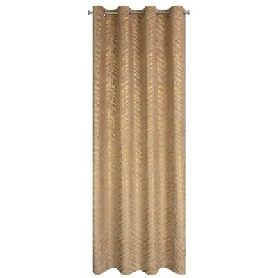 Eurofirany, Zasłona Velvetowa Na Przelotkach Sara, 140x250 Cm, Ciemnobeżowo - Złoty Eurofirany, Zasłona Velvetowa Na Przelotkach Sara, 140x250 Cm, Ciemnobeżowo - Złoty