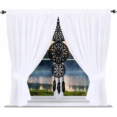 ART Firana gotowa 150x200 panel łapacz snów filc firany gładkie do salonu białe ART Firana gotowa 150x200 panel łapacz snów filc firany gładkie do salonu białe