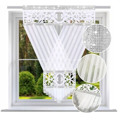 ART Firana gotowa Ażur 160x120 Panel z cyrkoniami filc do salonu firany glamour ART Firana gotowa Ażur 160x120 Panel z cyrkoniami filc do salonu firany glamour
