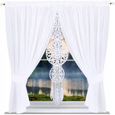 ART Firana gotowa prosta 170x400 panel łapacz snów filc firany gładkie białe ART Firana gotowa prosta 170x400 panel łapacz snów filc firany gładkie białe