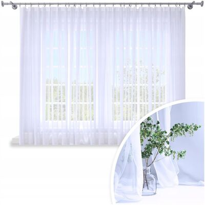 HomeView FIRANA GOTOWA WOAL BIAŁA 500x150 CM ZASŁONA FIRANKA NA ŻABKI TAŚMIE FIRANY HomeView FIRANA GOTOWA WOAL BIAŁA 500x150 CM ZASŁONA FIRANKA NA ŻABKI TAŚMIE FIRANY
