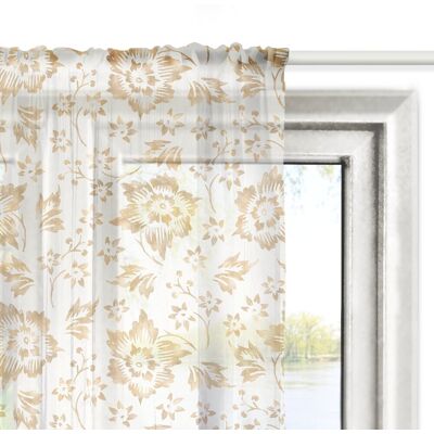 DECORDRUK Firana SUMMER wzór SM23 klasyczny kwiatowy wzór 140 x 300 cm DECORDRUK Firana SUMMER wzór SM23 klasyczny kwiatowy wzór 140 x 300 cm