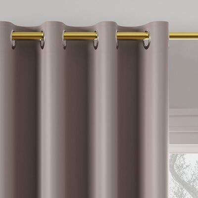 Markizeta Gotowa zasłona blackout na przelotkach, 85% zaciemniająca, kolor ciemny chłodny beżowy, rozmiar 140x250 cm Markizeta Gotowa zasłona blackout na przelotkach, 85% zaciemniająca, kolor ciemny chłodny beżowy, rozmiar 140x250 cm