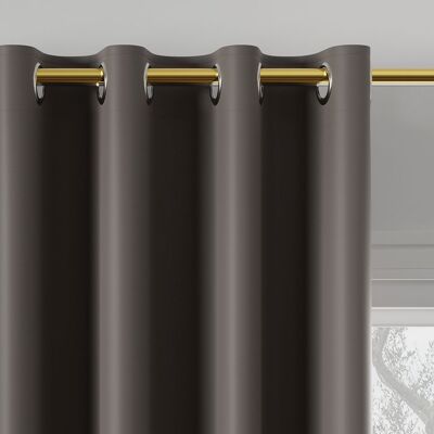 Markizeta Gotowa zasłona blackout na przelotkach, 85% zaciemniająca, kolor ciemny ciepły szary, rozmiar 140x250 cm Markizeta Gotowa zasłona blackout na przelotkach, 85% zaciemniająca, kolor ciemny ciepły szary, rozmiar 140x250 cm