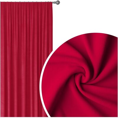 HomeView GOTOWE ZASŁONY NA TAŚMIE ŻABKI 140X250 CM ZASŁONA CZERWIEŃ 3045 HomeView GOTOWE ZASŁONY NA TAŚMIE ŻABKI 140X250 CM ZASŁONA CZERWIEŃ 3045