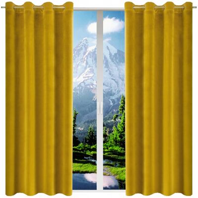 ART Gotowe zasłony welurowe 140x270 na przelotkach zasłony gładkie komplet ART Gotowe zasłony welurowe 140x270 na przelotkach zasłony gładkie komplet
