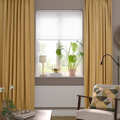 IKEA SANELA Zasłona, 2 szt., beżowo-żółty/na taśmie, 140x300 cm Aksamit IKEA SANELA Zasłona, 2 szt., beżowo-żółty/na taśmie, 140x300 cm Aksamit
