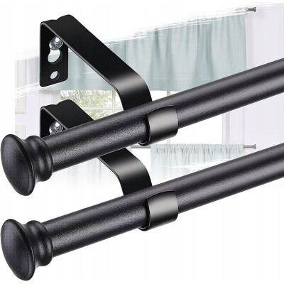 inna (Inny) Karnisz na firanki zasłony regulowany metalowy 71-236cm 2szt Czarny Matowy inna (Inny) Karnisz na firanki zasłony regulowany metalowy 71-236cm 2szt Czarny Matowy
