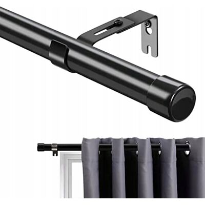 inna (Inny) Karnisz pojedynczy metalowy do firanek zasłon Kolor czarny 76-116cm inna (Inny) Karnisz pojedynczy metalowy do firanek zasłon Kolor czarny 76-116cm