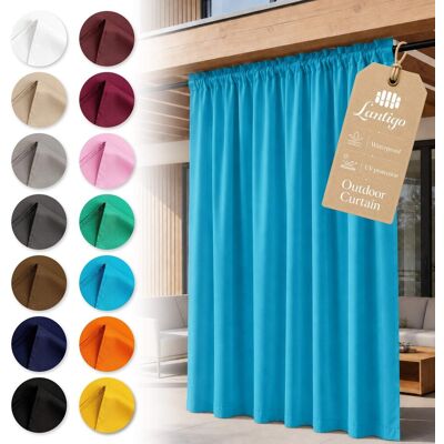 Floranica Lantigo Zasłona ogrodowa Niebieski 155x260 cm UV trwała kolor Zasłona tarasowa pergola altana zewnętrzna zestaw tunel na karnisz Floranica Lantigo Zasłona ogrodowa Niebieski 155x260 cm UV trwała kolor Zasłona tarasowa pergola altana zewnętrzna zestaw tunel na karnisz