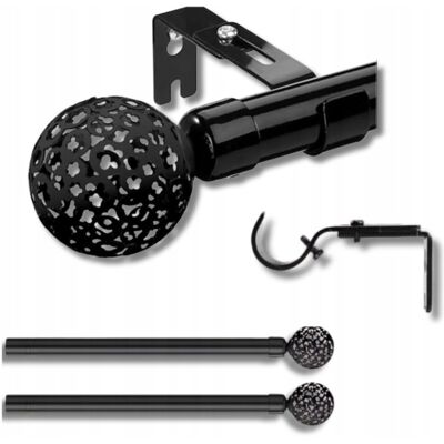 Inny producent Pojedynczy Metalowy Karnisz Na Firanki Zasłony Regulowany 76–221 Cm Czarny Inny producent Pojedynczy Metalowy Karnisz Na Firanki Zasłony Regulowany 76–221 Cm Czarny