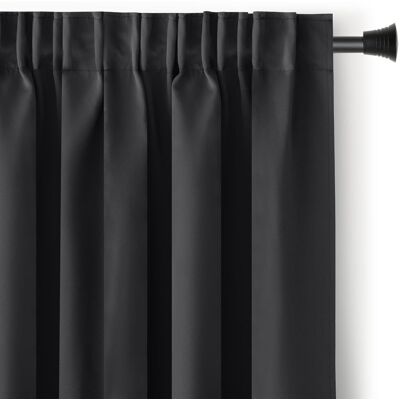 RESTILO zasłona BLACKOUT, czarny szarfa upinająca styl klasyczny taśma materiał blackout 140x230 RESTILO zasłona BLACKOUT, czarny szarfa upinająca styl klasyczny taśma materiał blackout 140x230