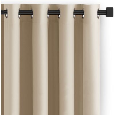 FLHF RESTILO zasłona CARLI, jasny beżowy gładki styl klasyczny przelotki srebrne materiał oxford 140x250 FLHF RESTILO zasłona CARLI, jasny beżowy gładki styl klasyczny przelotki srebrne materiał oxford 140x250