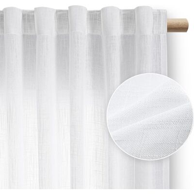FLHF RESTILO zasłona VALETA kolor biały styl nowoczesny taśma materiał wiskoza, mikrofibra 140x250 FLHF RESTILO zasłona VALETA kolor biały styl nowoczesny taśma materiał wiskoza, mikrofibra 140x250