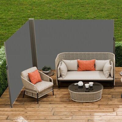 Vevor Roleta boczna tarasowa 200x600cm wodoodporna osłona balkonowa szara Vevor Roleta boczna tarasowa 200x600cm wodoodporna osłona balkonowa szara