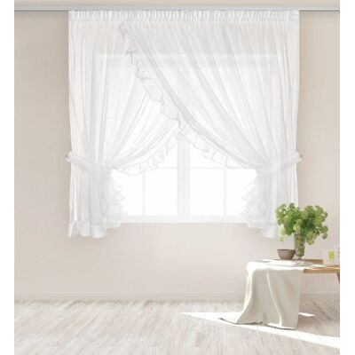 Firana z falbankami BRIGHT biała 400x150 cm Spod Igły i Nitki Firana z falbankami BRIGHT biała 400x150 cm Spod Igły i Nitki