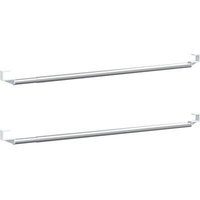 vidaXL Regulowane karnisze na zasłony biały srebrny 40-60cm 2 szt. vidaXL Regulowane karnisze na zasłony biały srebrny 40-60cm 2 szt.