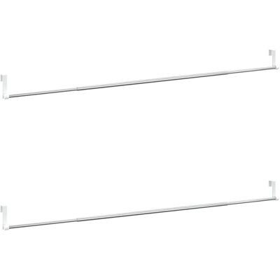 vidaXL Karnisze, 2 szt., biało-srebrne, 90-135 cm, aluminium vidaXL Karnisze, 2 szt., biało-srebrne, 90-135 cm, aluminium