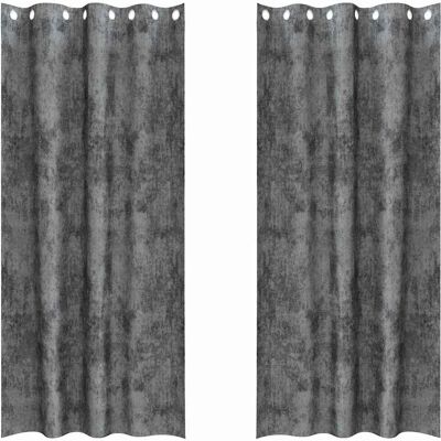 Vidaxl Zasłona Z Zasłonami 2 Pcs Szary 245 X 140 Cm Aksamit Vidaxl Zasłona Z Zasłonami 2 Pcs Szary 245 X 140 Cm Aksamit