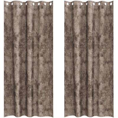 vidaXL Zasłony 2 sztuki z oczkami cappuccino 260x140 cm vidaXL Zasłony 2 sztuki z oczkami cappuccino 260x140 cm