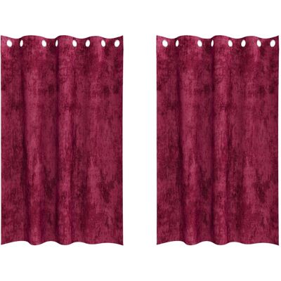 vidaXL Zasłony Aksamitne 2 szt. z Oczkami Burgundowe 175x140 cm vidaXL Zasłony Aksamitne 2 szt. z Oczkami Burgundowe 175x140 cm
