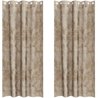 vidaXL Zasłony Aksamitne 2 szt. z oczkami Champagne 245x140 cm vidaXL Zasłony Aksamitne 2 szt. z oczkami Champagne 245x140 cm
