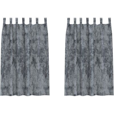 vidaXL Zasłony aksamitne 2 szt. z ozdobnymi krawędziami srebrnoszare 175x140 cm vidaXL Zasłony aksamitne 2 szt. z ozdobnymi krawędziami srebrnoszare 175x140 cm