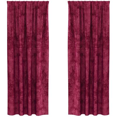 vidaXL Zasłony Welurowe 2 szt. z Oczkami Burgundowe 225x140 cm vidaXL Zasłony Welurowe 2 szt. z Oczkami Burgundowe 225x140 cm