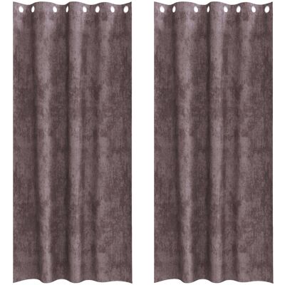vidaXL Zasłony welurowe 2 sztuki z oczkami brązowe 225x140 cm vidaXL Zasłony welurowe 2 sztuki z oczkami brązowe 225x140 cm
