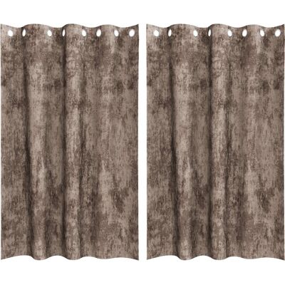 vidaXL Zasłony z oczkami Cappuccino Poliester 140 x 175 cm vidaXL Zasłony z oczkami Cappuccino Poliester 140 x 175 cm