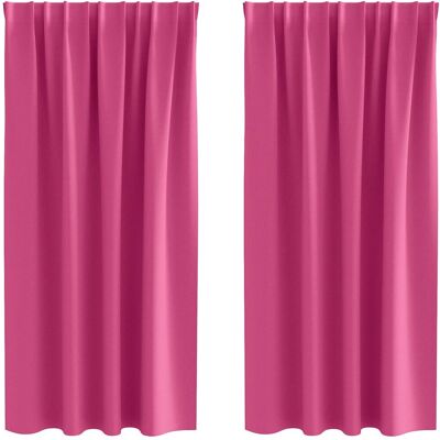 vidaXL Zasłony z zasłonami 2 pcs Jasnoróżowy Poliester vidaXL Zasłony z zasłonami 2 pcs Jasnoróżowy Poliester