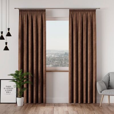 Markizeta Welwetowa zasłona gotowa na taśmie Velvi, kolor brązowy, rozmiar 140x250 cm Markizeta Welwetowa zasłona gotowa na taśmie Velvi, kolor brązowy, rozmiar 140x250 cm