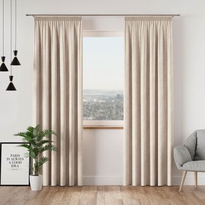 Markizeta Welwetowa zasłona gotowa na taśmie Velvi, kolor kremowy, 140x250 cm Markizeta Welwetowa zasłona gotowa na taśmie Velvi, kolor kremowy, 140x250 cm