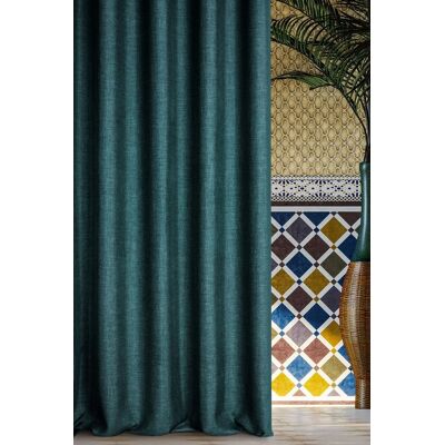 Zasłona 140x250 Morocco 3 Turkusowa Ciemna Gotowa Na Przelotkach Z Tkaniny O Płóciennym Splocie Terra Collection Eurofirany Zasłona 140x250 Morocco 3 Turkusowa Ciemna Gotowa Na Przelotkach Z Tkaniny O Płóciennym Splocie Terra Collection Eurofirany